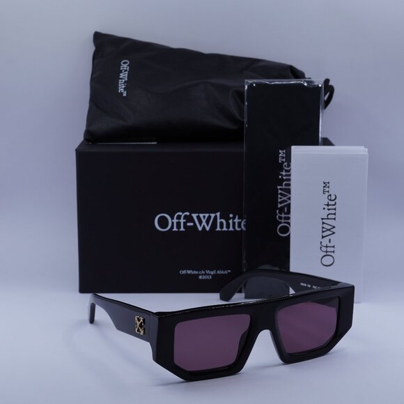 Off-White OERI13F VANCOUVER 1028 Geometric Sunglasses – Black/Burgundy - Picture 1 of 12